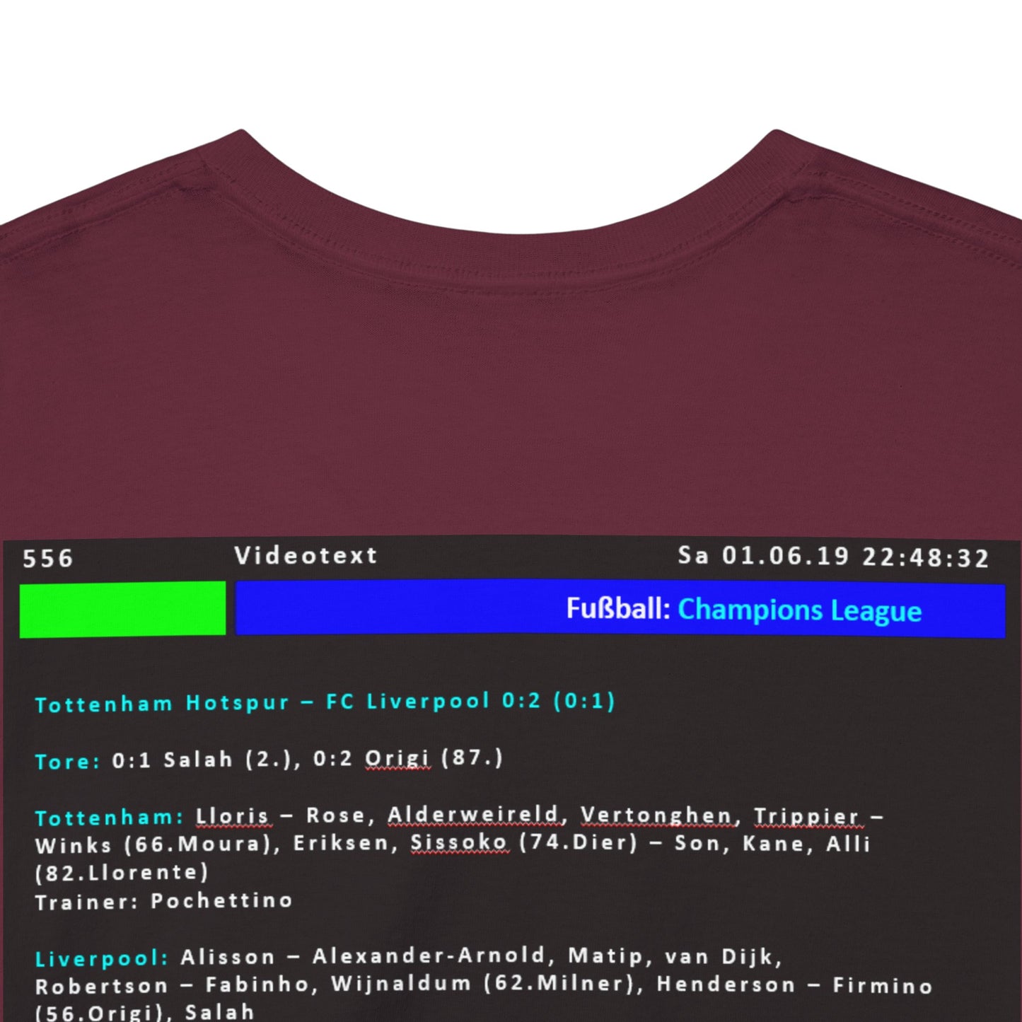 Champions League Finale 2019 Videotext Shirt -  Tottenham Hotspur vs FC Liverpool