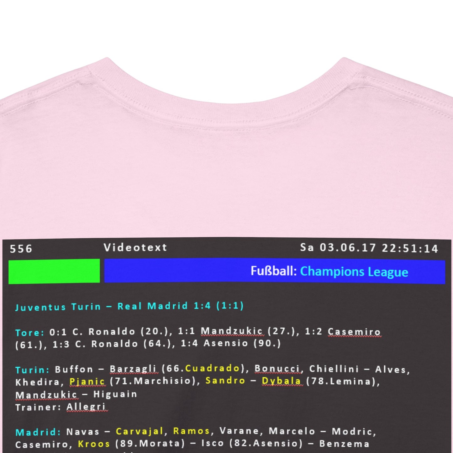 Champions League Finale 2017 Videotext Shirt -  Juventus Turin vs Real Madrid