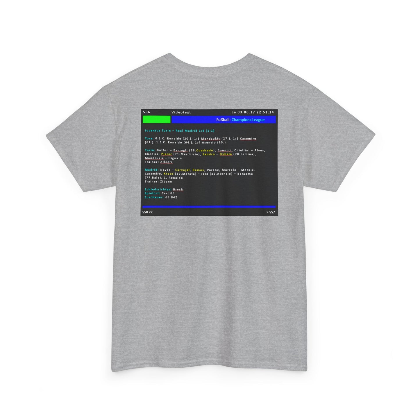 Champions League Finale 2017 Videotext Shirt -  Juventus Turin vs Real Madrid