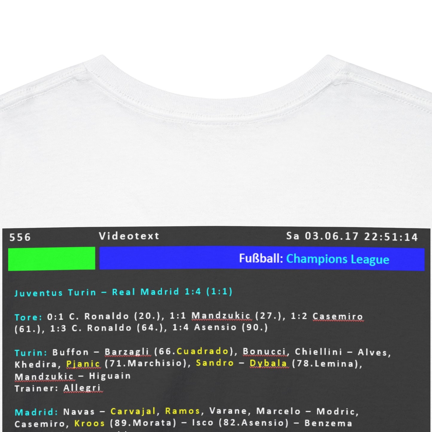 Champions League Finale 2017 Videotext Shirt -  Juventus Turin vs Real Madrid