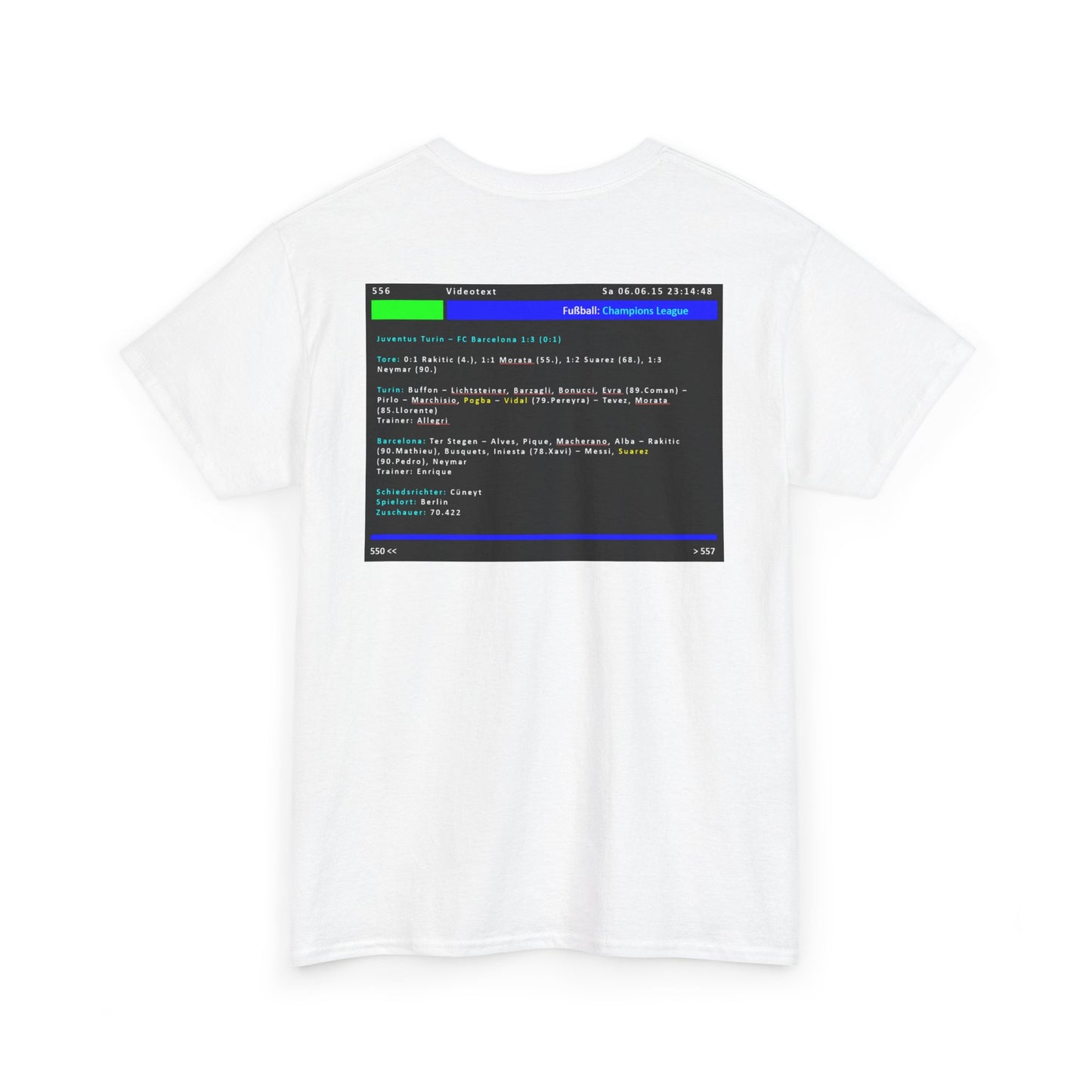 Champions League Finale 2015 Videotext Shirt -  Juventus Turin vs FC Barcelona