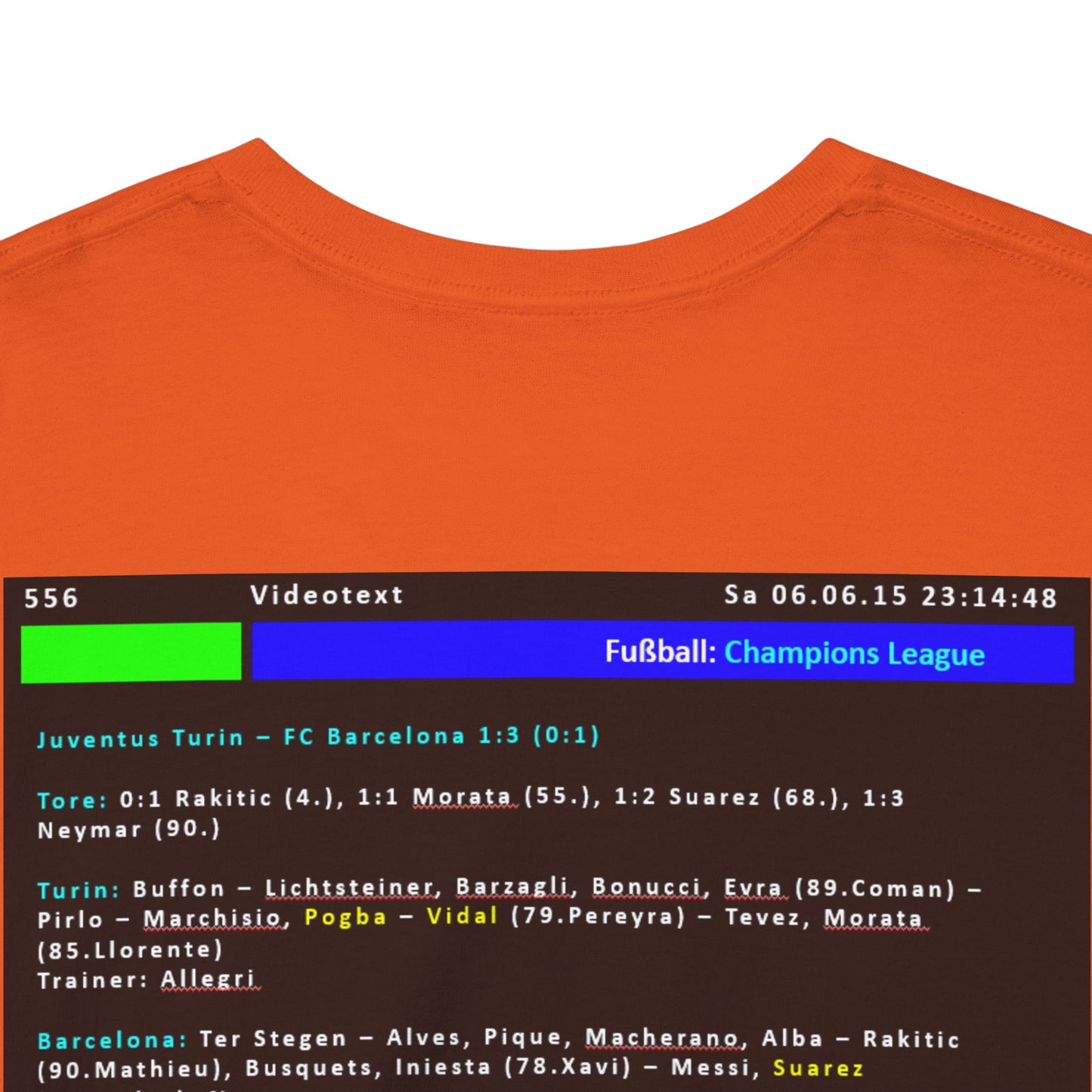 Champions League Finale 2015 Videotext Shirt -  Juventus Turin vs FC Barcelona