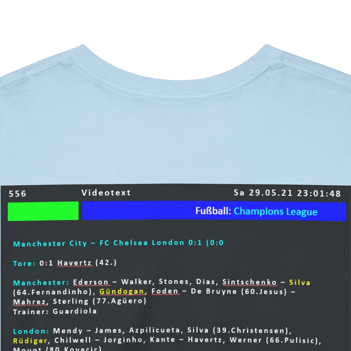 Champions League Finale 2021 Videotext Shirt -  Manchester City vs FC Chelsea London